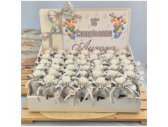 Bomboniera 18 Anni Scatolina Cube Silver Dream con Rosa Bianca, Farfalla e Numero 18