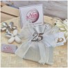 Bomboniera 25° Anniversario Nozze d'Argento Sacchetto Silver Light con Numero 25 Specchiato