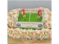 Bomboniera Tennis Wimbledon con Campo Centrale e Palline in Legno
