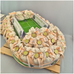 Bomboniera Tennis Wimbledon con Campo Centrale e Palline in Legno