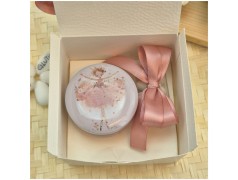 Bomboniera Solidale Cuorematto Candela in Latta "Sogno di Ballerina" - Illustrazione Danzatrice Floreale