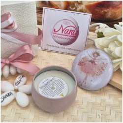 Bomboniera Solidale Cuorematto Candela in Latta "Sogno di Ballerina" - Illustrazione Danzatrice Floreale