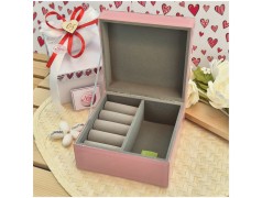 Bomboniera Solidale Cuorematto Portagioie in Legno Sogno di Ballerina - Cofanetto Gioielli con Interno in Velluto