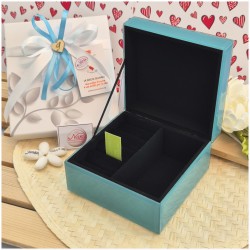 Bomboniera Solidale Cuorematto Scatola in Vetro "Il Piccolo Principe" - Cofanetto Blu Notte con Interno in Velluto