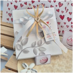 Bomboniera Solidale Cuorematto Portagioie in Vetro Albero della Vita - Cofanetto Artistico Ocra con Interno in Velluto