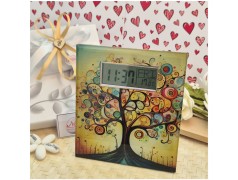 Bomboniera Solidale Cuorematto Orologio Digitale in Vetro con Temperatura - Collezione "Tempo di Emozioni" Albero della vita