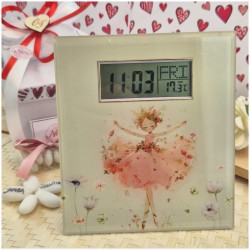 Bomboniera Solidale Cuorematto Orologio Digitale in Vetro con Temperatura - Collezione Ballerina
