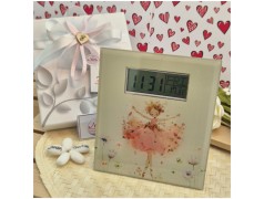 Bomboniera Solidale Cuorematto Orologio Digitale in Vetro con Temperatura - Collezione Ballerina