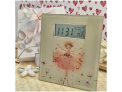 Bomboniera Solidale Cuorematto Orologio Digitale in Vetro con Temperatura - Collezione Ballerina