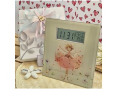 Bomboniera Solidale Cuorematto Orologio Digitale in Vetro con Temperatura - Collezione Ballerina