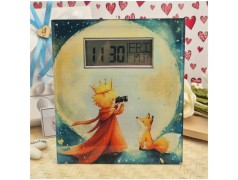 Bomboniera Solidale Cuorematto Orologio Digitale in Vetro con Temperatura - Collezione Piccolo Principe