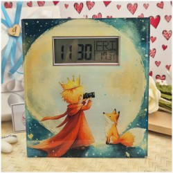 Bomboniera Solidale Cuorematto Orologio Digitale in Vetro con Temperatura - Collezione Piccolo Principe