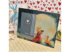 Bomboniera Solidale Cuorematto Portafoto in Vetro Artistico Piccolo Principe