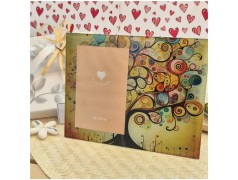 Bomboniera Solidale Cuorematto Portafoto in Vetro Artistico Albero della vita