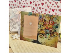 Bomboniera Solidale Cuorematto Portafoto in Vetro Artistico Albero della vita