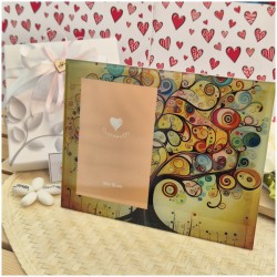 Bomboniera Solidale Cuorematto Portafoto in Vetro Artistico Albero della vita