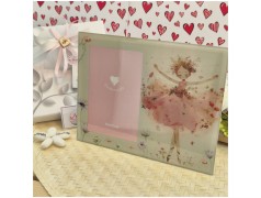 Bomboniera Solidale Cuorematto Portafoto in Vetro Artistico Con ballerina