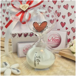 Bomboniera Solidale Cuorematto Clessidra Ti giro e mi innamoro