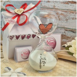 Bomboniera Solidale Cuorematto Clessidra Ti giro e mi innamoro