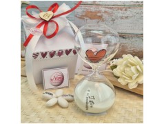 Bomboniera Solidale Cuorematto Clessidra Ti giro e mi innamoro