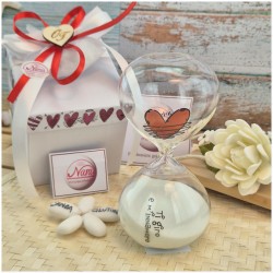 Bomboniera Solidale Cuorematto Clessidra Ti giro e mi innamoro