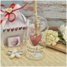 Bomboniera Matrimonio Profumatore Essenza d'Amore - Design Doppio Vetro con Frase e Scatola Cuori