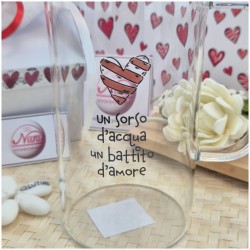 Bomboniera Matrimonio Profumatore Essenza d'Amore - Design Doppio Vetro con Frase e Scatola Cuori