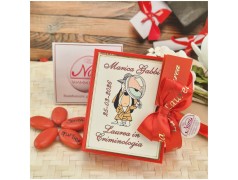 Bomboniera Laurea Criminologia Scatolina Libro con Cane Detective