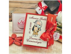 Bomboniera Laurea Criminologia Scatolina Libro con Cane Detective