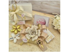 Bomboniere 50 Anniversario Rosa in capodimonte