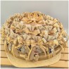 Bomboniera Comunione e Cresima Torta di Sacchetti Natural con Portachiavi Croce Strass e Stella Personalizzata