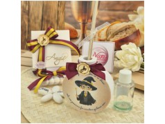 Bomboniera Comunione e Cresima Profumatore "Piccolo Mago" con Frase Magica e Nastri Grifondoro