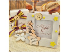 Bomboniera Comunione e Cresima Cornice Portafoto Media 9x9 "Piccolo Mago" con Frase