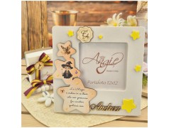 Bomboniera Comunione e Cresima Cornice Portafoto Maxi 11x11 Piccolo Mago per Padrini