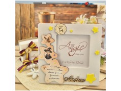 Bomboniera Comunione e Cresima Cornice Portafoto Maxi 11x11 Piccolo Mago per Padrini