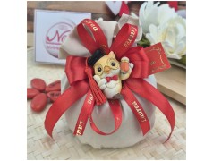 Bomboniera Laurea Sacchetto con Magnete Gufo Assortito