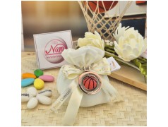 Bomboniera Basket Portachiavi con palla di gomma e vassoio