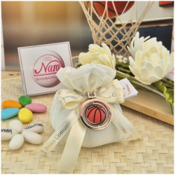 Bomboniera Basket Portachiavi con palla di gomma e vassoio