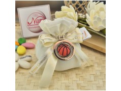 Bomboniera Basket Portachiavi con palla di gomma e vassoio