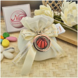 Bomboniera Basket Portachiavi con palla di gomma e vassoio