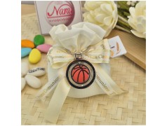 Bomboniera Basket Portachiavi con palla di gomma e vassoio
