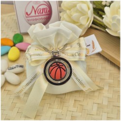 Bomboniera Basket Portachiavi con palla di gomma e vassoio