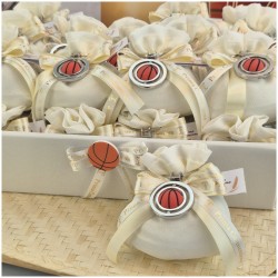 Bomboniera Basket Portachiavi con palla di gomma e vassoio