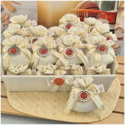 Bomboniera Basket Portachiavi con palla di gomma e vassoio