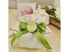 Bomboniera a Tema Tennis Sacchettino con Applicazione a forma di Palla