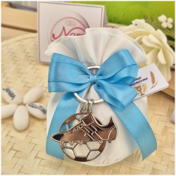 Bomboniera Calcio Comunione portachiavi in metallo scarpetta e pallone in 2d