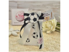 Bomboniera Comunione Vassoio Scatoline Calcio Tifoso Bianconero con Pallone