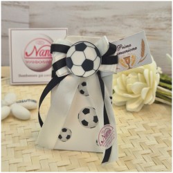 Bomboniera Comunione Vassoio Scatoline Calcio Tifoso Bianconero con Pallone