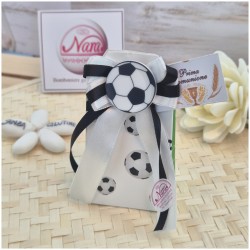 BBomboniera Comunione Vassoio Scatoline Calcio Tifoso Bianconero con Pallone