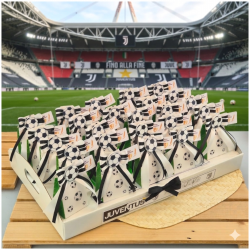 Bomboniera Comunione Vassoio Scatoline Calcio "Tifoso Bianconero" con Pallone